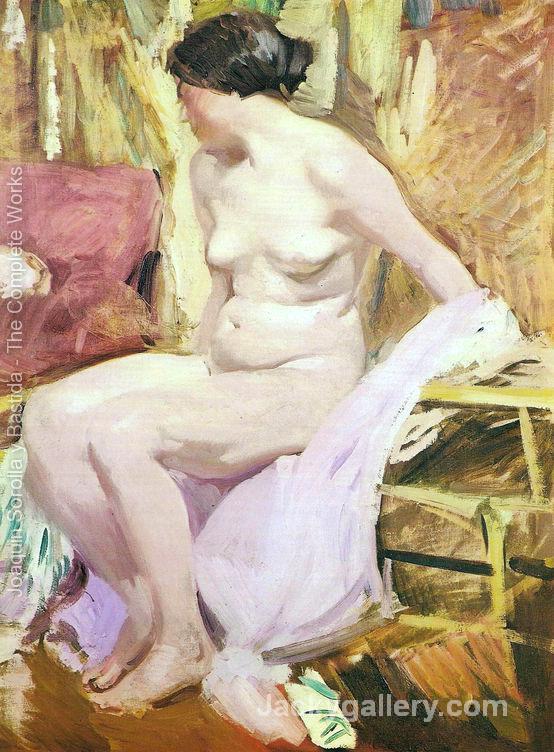 Nude woman by Joaquin Sorolla y Bastida paintings reproduction